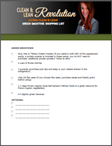 green smoothie shopping list